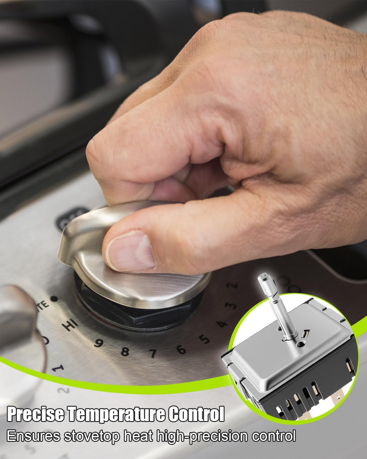 DG44-01006A Range Surface Element Switch Fit for Samsung, Range Control Switch Replace PER001-02 D 3282716 AP5800762 PS8764900 EAP8764900, Dual Burner Infinite Switch