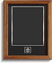 Northern Promotions US Navy Gift – 8x10 Display for 5x7 Military Photo with Silver Navy Emblem – Oak Frame, Dark Gray Mat and Silver Trim - Graduation Retirement or Memorial Display