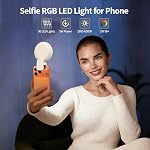 UFO RGB L'éclairage photo portable de Selfie, 1800mAh Remboursé CRI 95+ 2500-6000K Support de lampe de panneau variable, 360° LED La lumière de remplissage de bague de Selfie pour les selfies/Photographie/TikTok/Vidéo Conférence