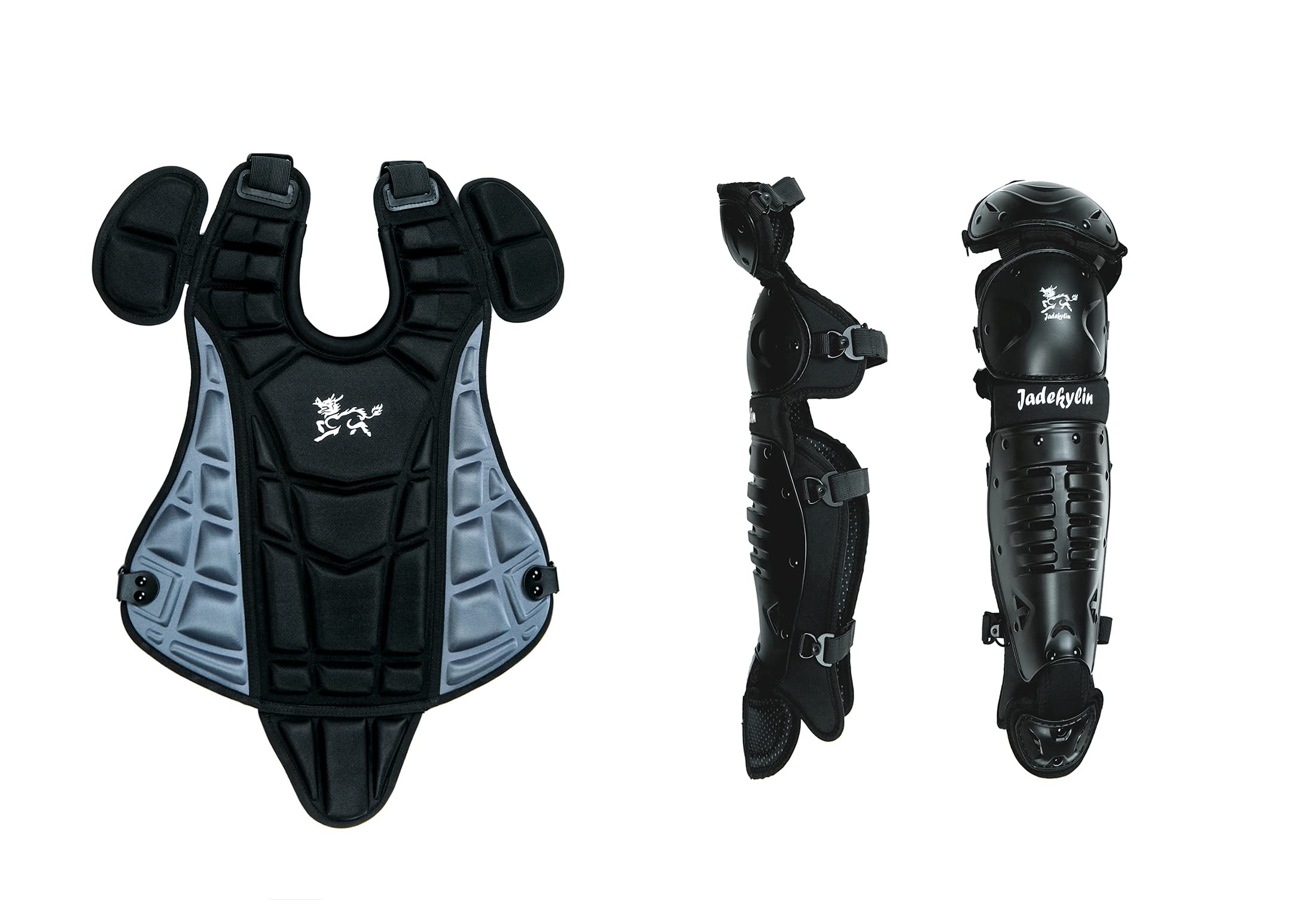 Jadekylin 14" Baseball Catcher Gear Youth 9 to 12 (Gray / Black)