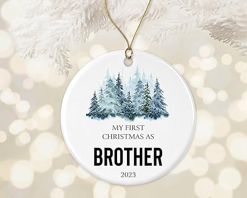 Adorno redondo para árbol de Navidad, regalo para hermano, recuerdo de nietos, adorno de árbol de Navidad impreso en un lado