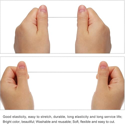 Vista 126 de PATIKIL Cuerda elástica elástica de 1/8 pulgadas, 11 yardas (0.118 in x 32.8 ft), color verde militar para manualidades, correas de gancho