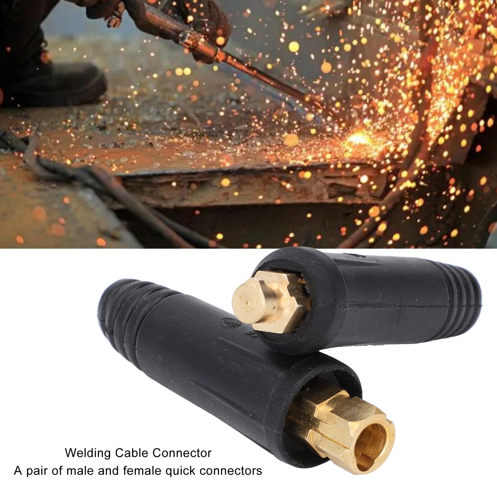 WOOXGEHM 1 Pair Welding Cable Quick Connector for 200?300Amp 35?50 Sq mm Cables, DKJ10?25 DKZ10?25 Welding Cable Connector with Heat Resistant and Oil Proof Cover