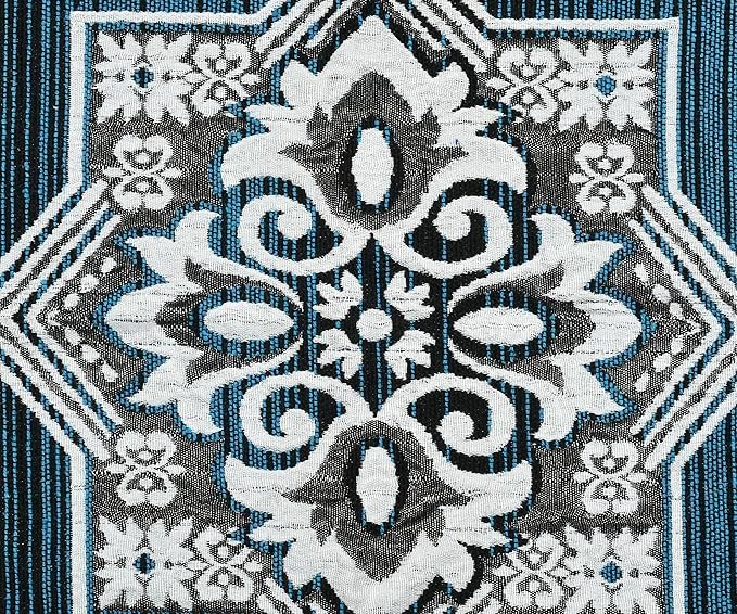 Image of TijanePremium Cotton Carpet 4X6 feet Mult Colour for Living Room, Hall & Kitche | Carpet mat /Area Rug /Carpet & Rug /Carpet for Floor /Kalin & Dhuurie | Square i (Aqua)