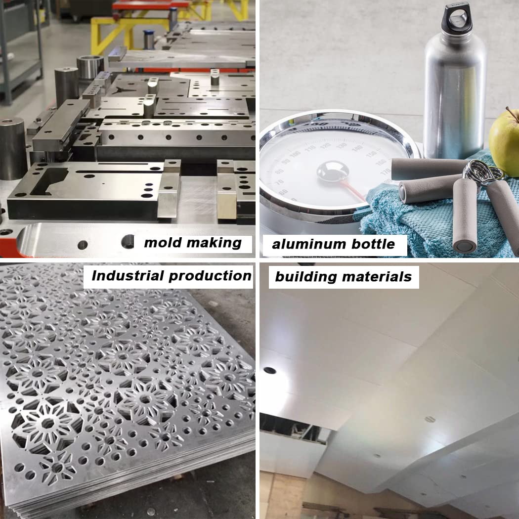 2 Pcs Square Aluminum Flat Bar, 1/8''(3mm) Thickness x 2'' Width x 12'' Length, 6061 General Purpose Plate, T6511 Solid New MLL Stock, for Crafting lndustry, Covered with Protective Film
