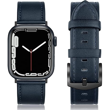 Blue Leather Apple Watch Band 42mm