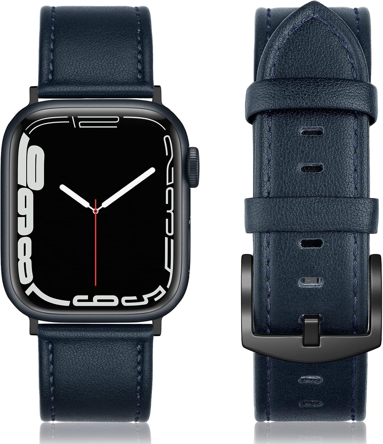 Compatible with Apple Watch Bands 46mm 45mm 44mm 42mm (Series 1/2/3) | Vintage Genuine Leather Band Replacement Wristband for iWatch Series 11 10 9 8 7 6 5 4 3 2 1 SE Women Men, Retro Walnut