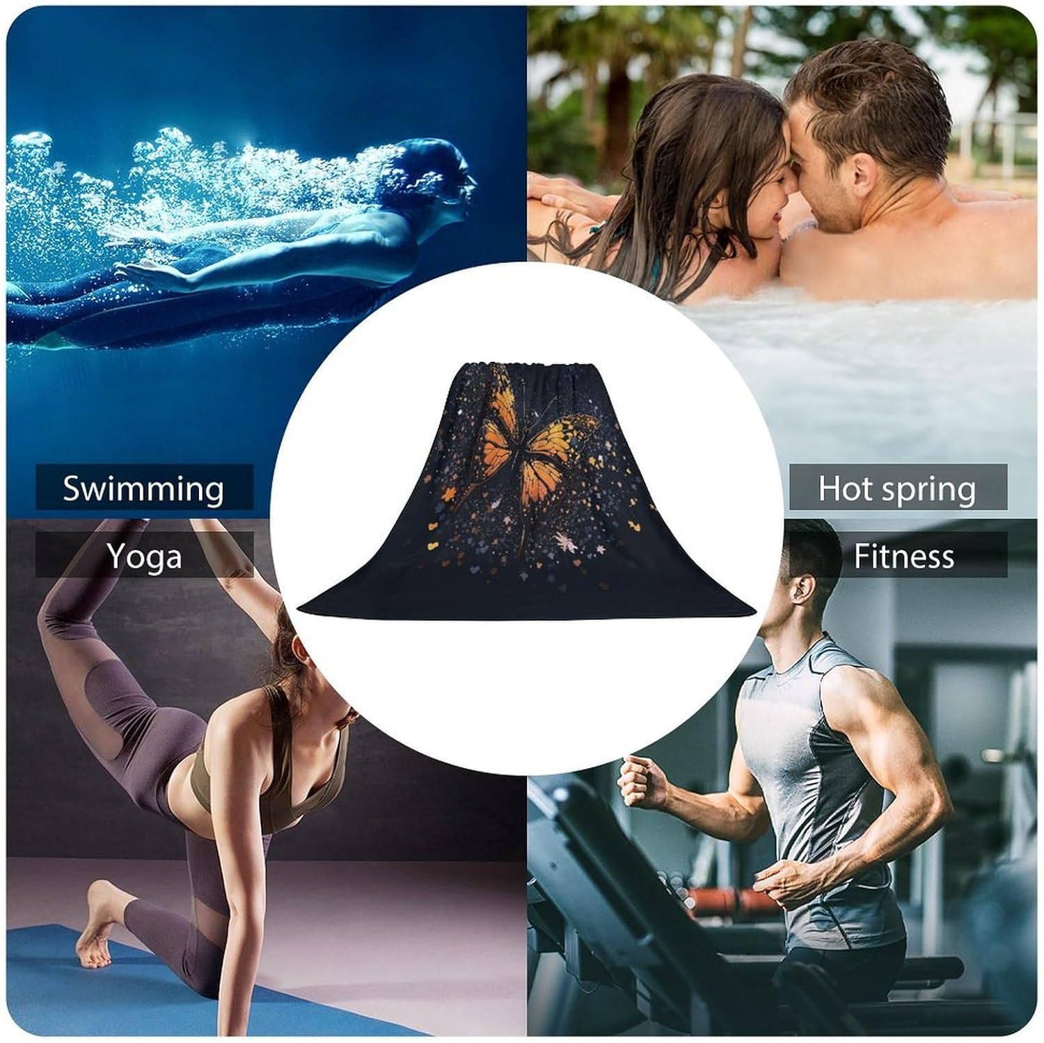 Butterfly Wave Towel Vacation Accessories Essentials Soft Lighterweight，Bath Towel for Adults Women Men，Bath Towels Gift for All Occasions, Machine Washable.