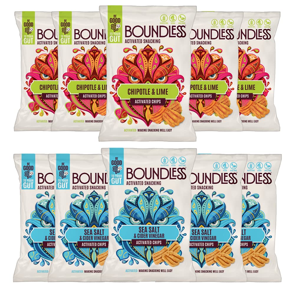 Boundless Activated Chips Mixed Case (10 x 80g) 5 x Chipotle & Lime