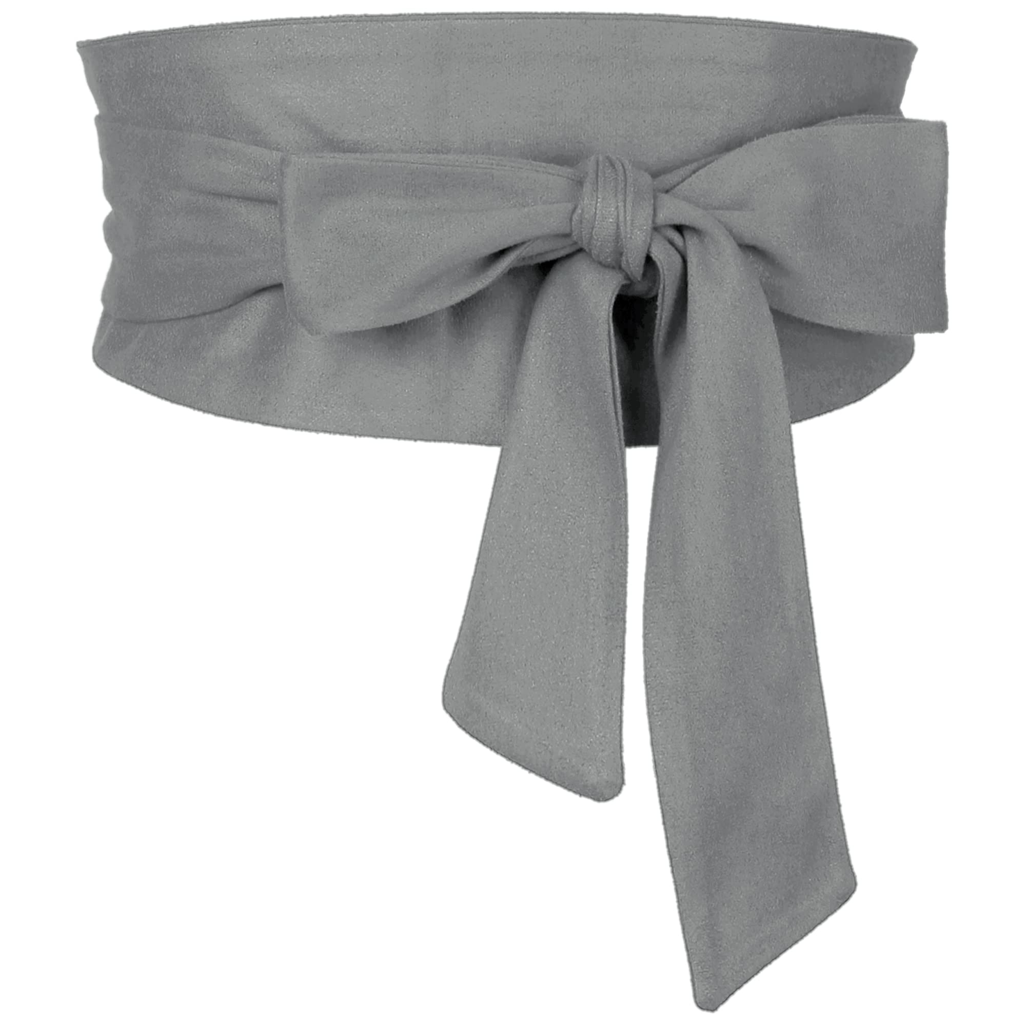 Elerevyo Women Plus Size Solid Obi Belt, Bowknot Self Tie Wrap Wide Sash Waistband Belt for Dress Gray 56-82cm/22.05-32.28"