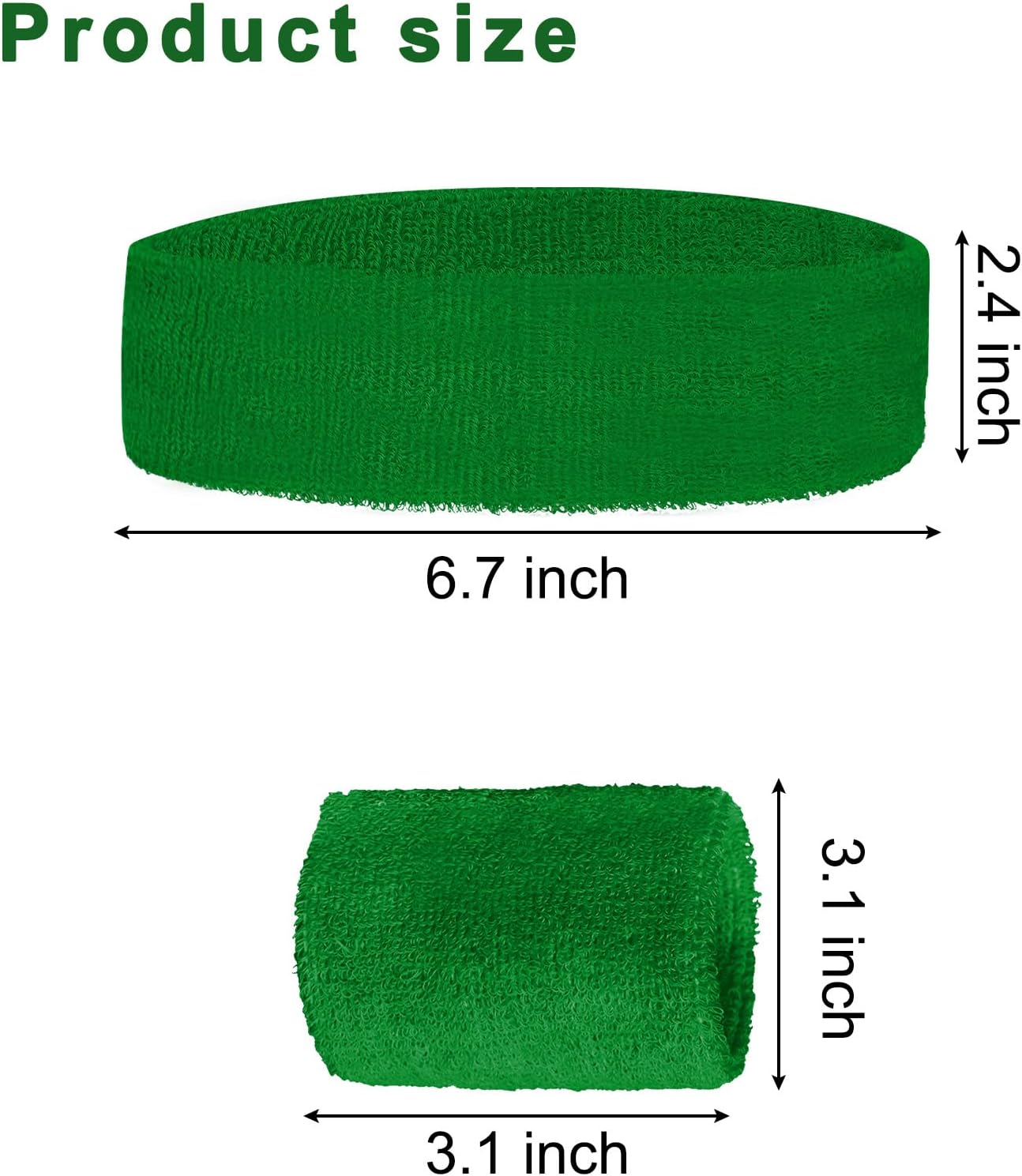 Sucrain 3 Pieces Sweatbands Set, 1 Pieces Sports Headband and 2 Pieces Wristbands, Wicking Sweat Head Band for Men Women Outfit Sport - Image 2