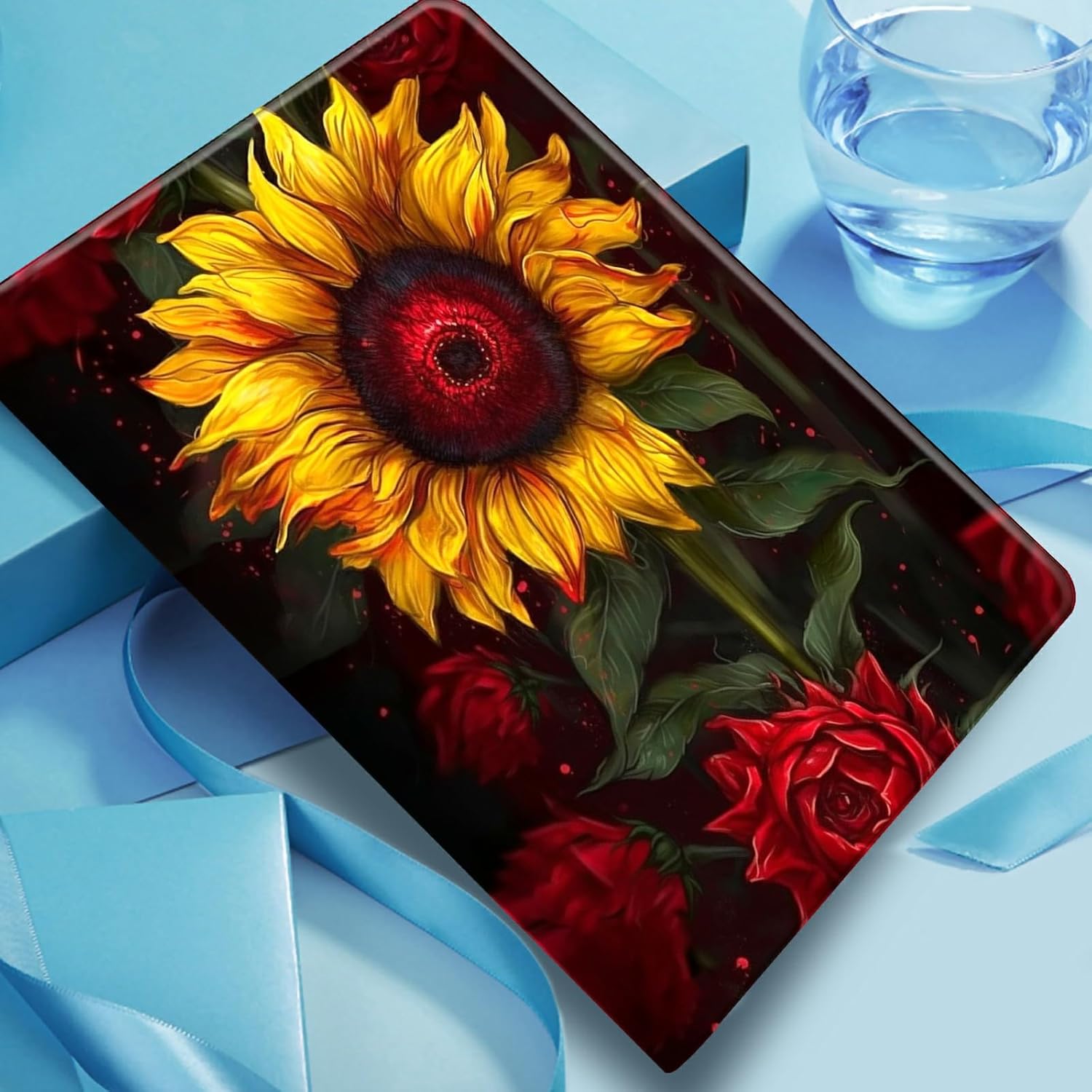 Case for 10.1" Amazon Fire HD 10 Tablet (13th Generation,2023 Release),Slim PU Leather Folding Stand Protive Cover with Auto Wake/Sleep for Kindle Fire HD 10 Tablet 2023,Sunflowers