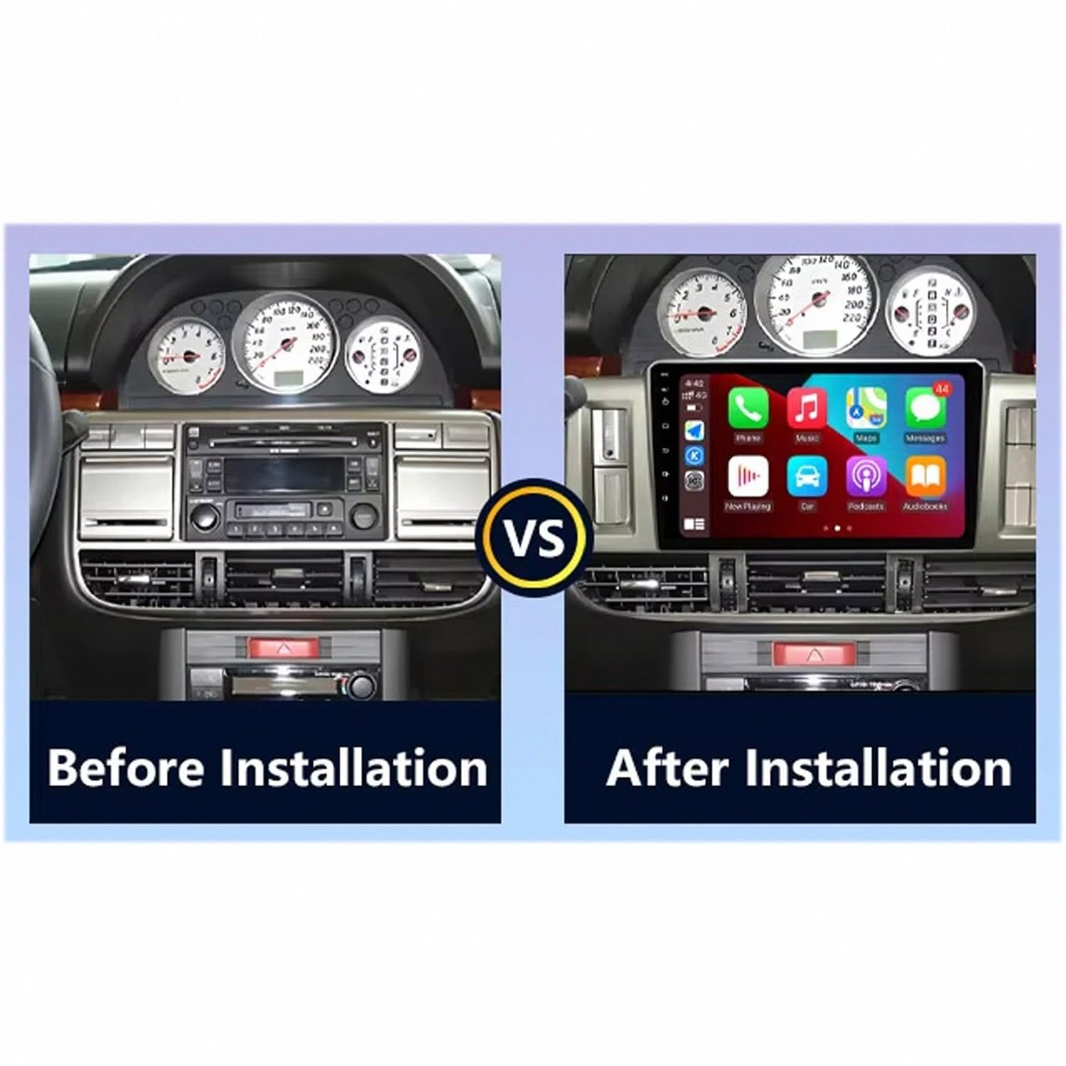 Radio Macchina Touch Screen per Nissan X-Trail 2001-2006 Wireless Carplay Android Auto Stereo Auto Bluetooth Ips con Pantalla Táctil con Gps, 4 Nucleo 2G+32G