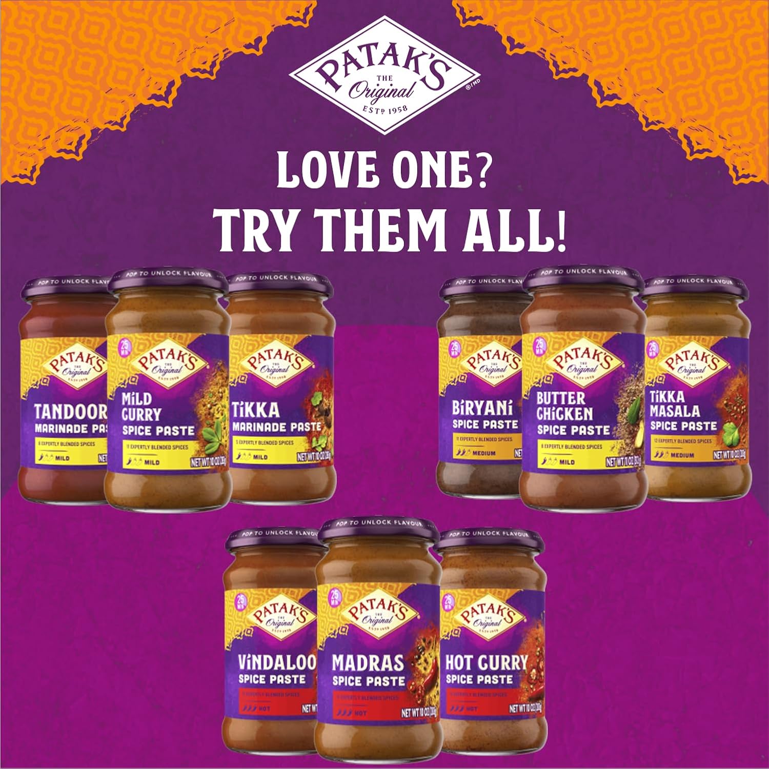 Patak’s Tikka Marinade Paste 10 oz Jar (Pack of 3) – Authentic Indian Cooking Paste for Tikka Masala – Made with Paprika, Tamarind & Spices – No Artificial Colors – Vegan & Gluten Free