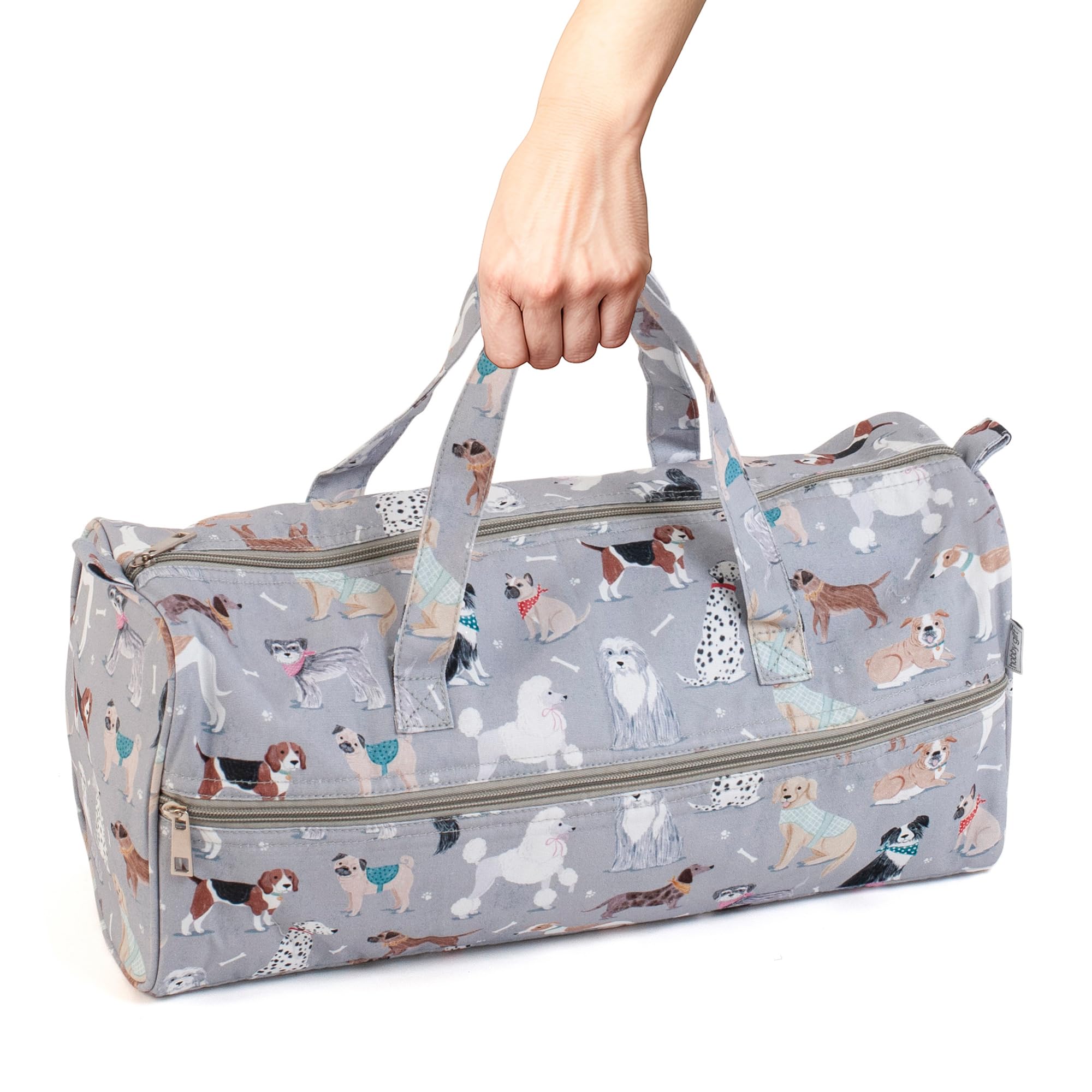 Hobby Gift Borsa Media per Maglia con Zip Frontale a Lunghezza Intera, Borsa Organiser per Uncinetto e Lavori a Maglia con Scomparti per Filati e Accessori