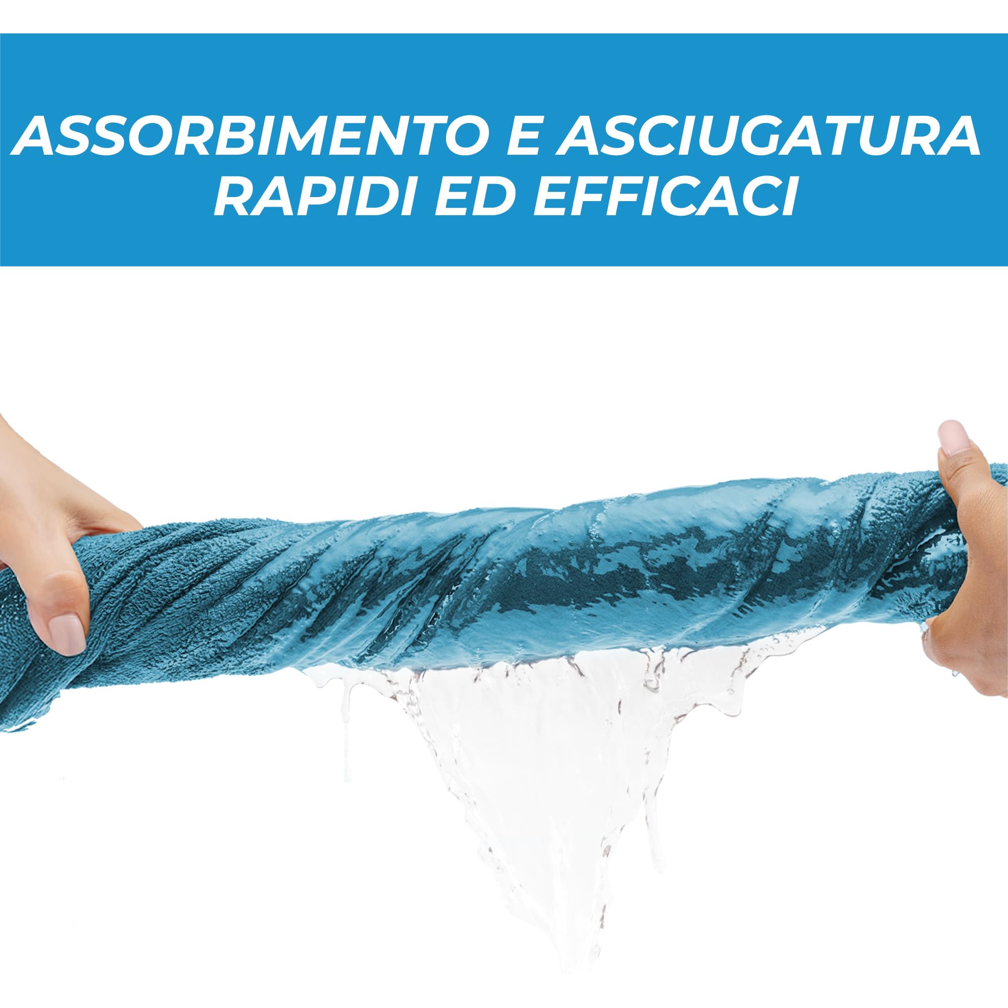 Zenacross - Telo Palestra Microfibra 120x50 - Asciugatura Rapida, Tasca con Cerniera - Morbido e Compatto Gym Towel Uomo Donna - Blu Navy