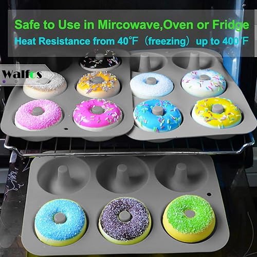 Vista 15 de Walfos Molde de silicona para donas – Juego de moldes de silicona para donas, antiadherentes, ¡simplemente sácalo! Resistente al calor, sin BPA y 4