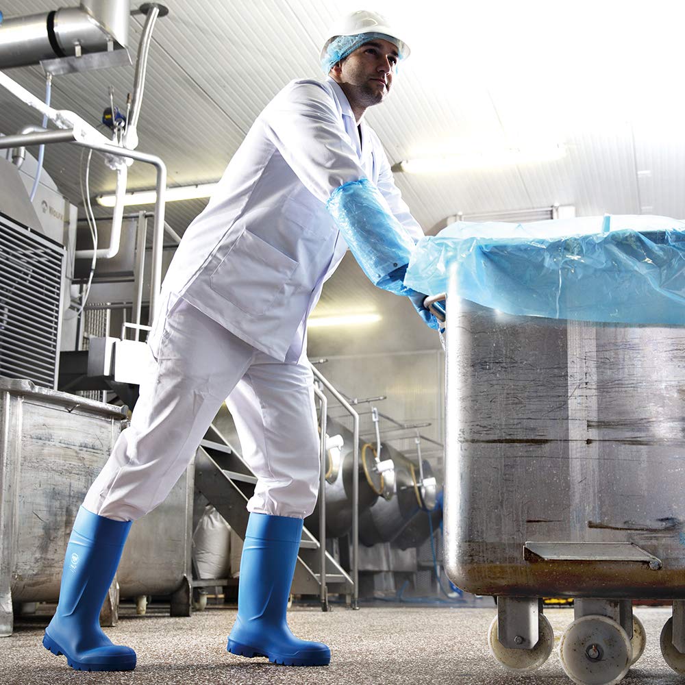 Bekina Bottes de sécurité de qualité avec Embout de sécurité pour l'industrie Alimentaire, Facile à désinfecter, y Compris la Semelle intérieure pour Les Pieds Chauds et secs, Confort, Bleu, EU 41
