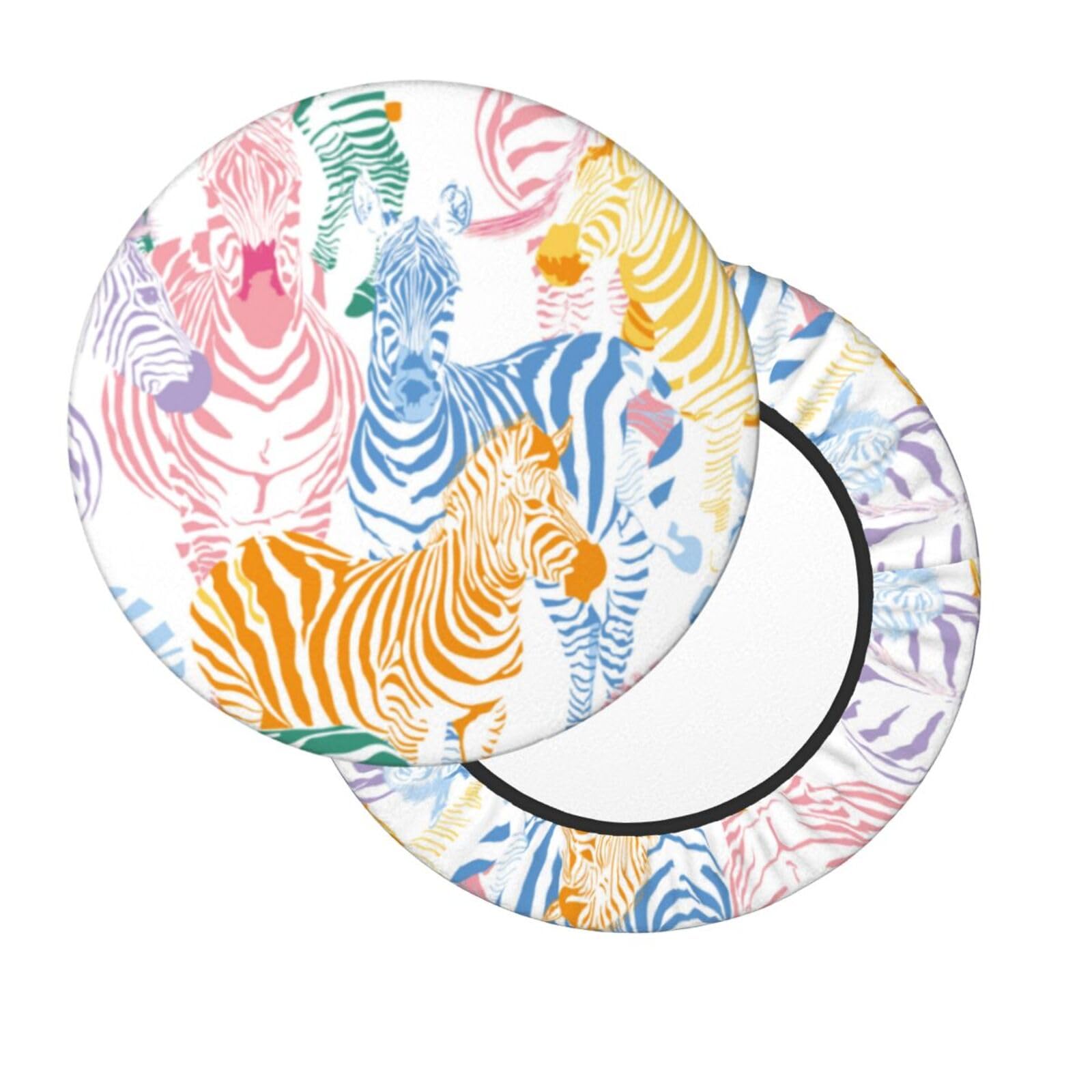 Housses De Tabouret De Bar Rondes 33 Cm Love Zebra - Élastiques, Lavables, Pour Tabourets De 30.5 à 35.6 Cm De Diamètre