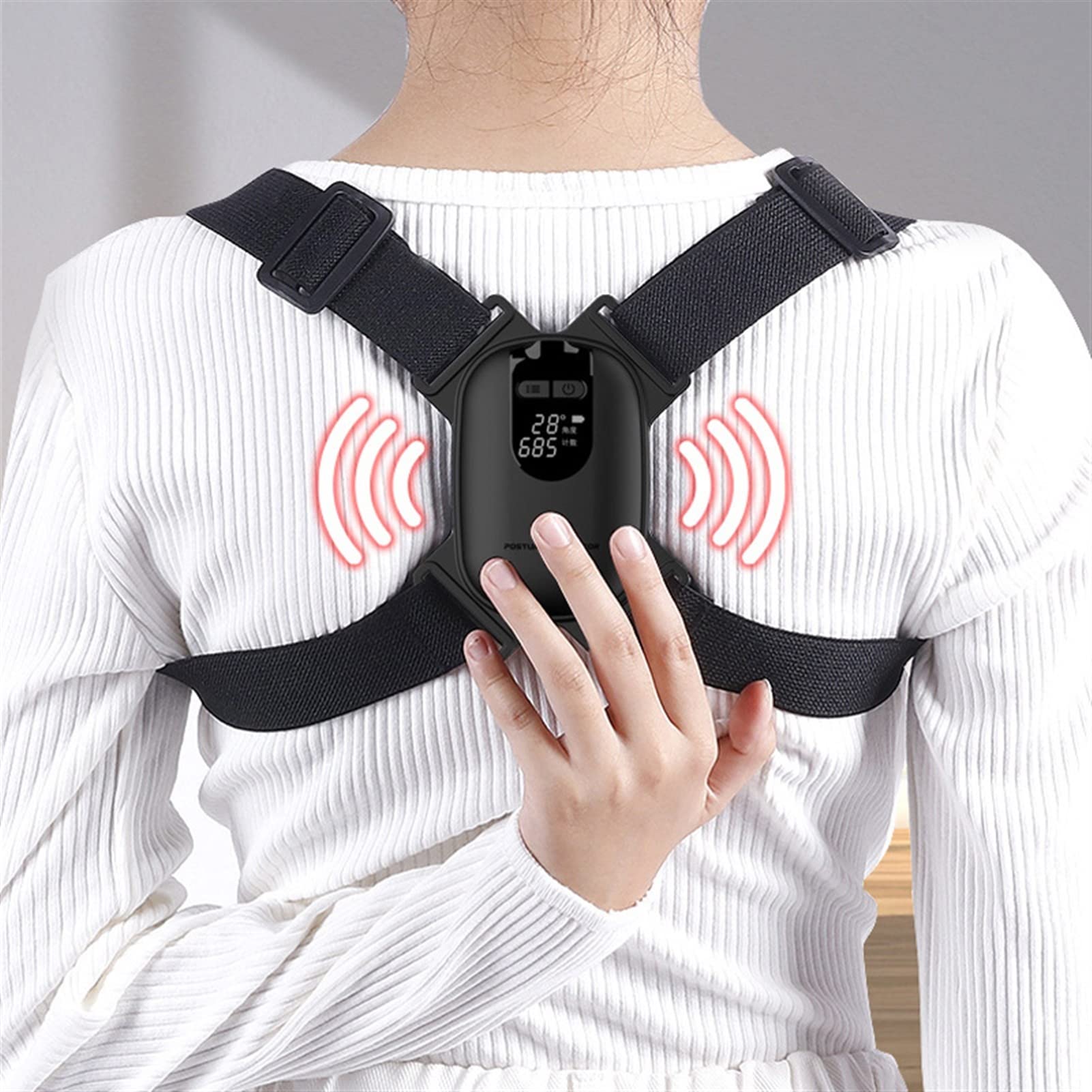 Carga USB LED Sn niños Adultos Soporte de Espalda Inteligente Corrector de Postura de Espalda Sensor de ángulo Inteligente recordatorio de vibración charitable