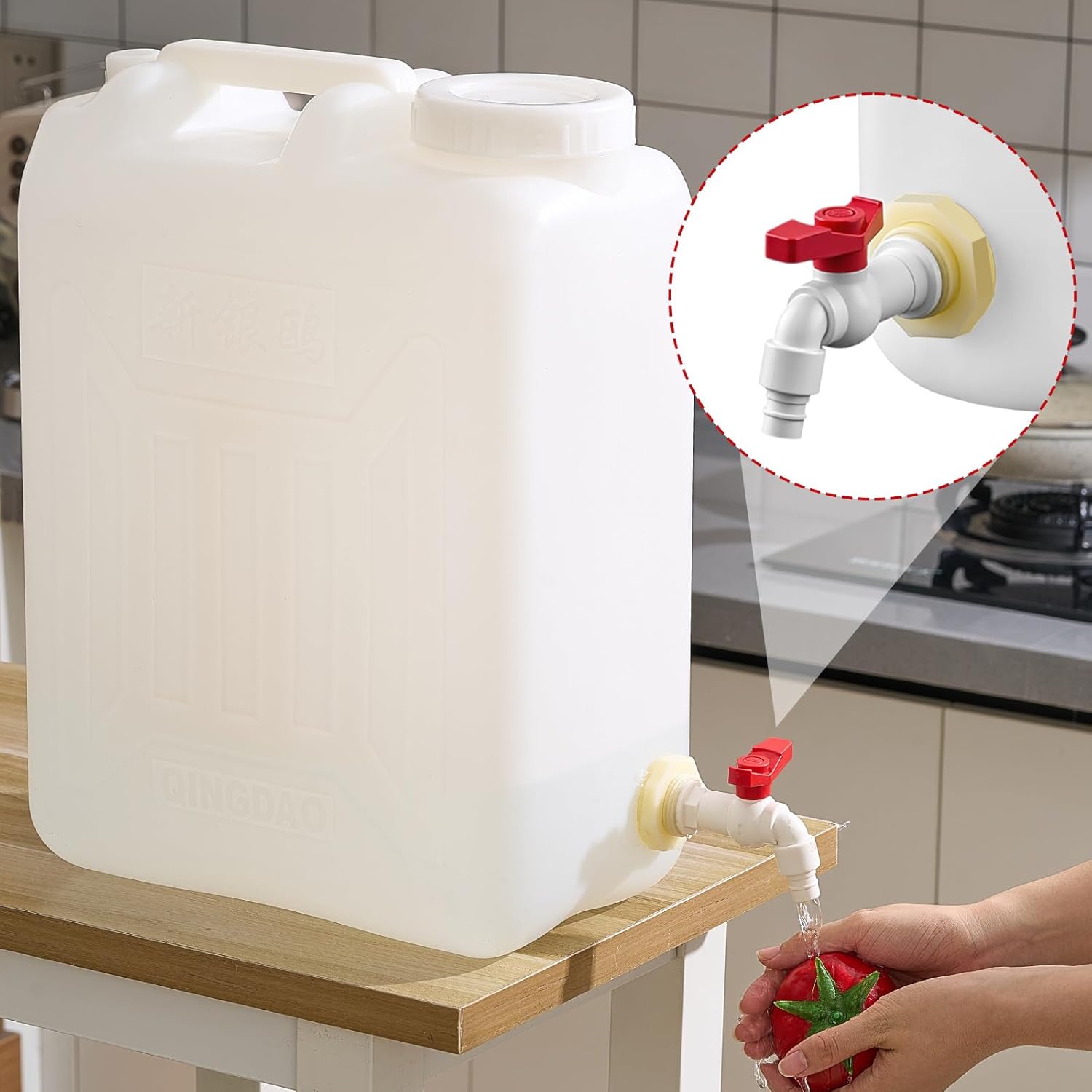 LemonRoad 6.6 Gallon Plastic Dispenser Carboy with Faucet Large Water Drink Beverage Dispenser Reusable Liquid Storage Solution for Water, Juices, Beverages, Essential Oils, and Liquid Foods