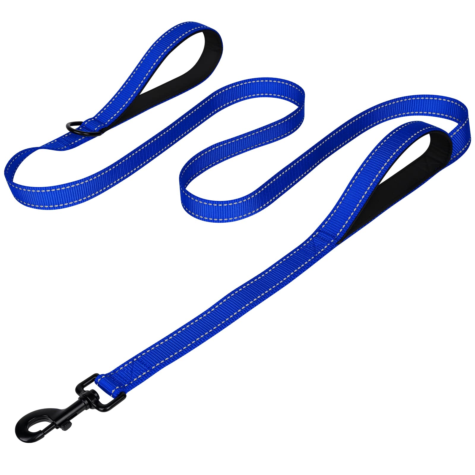 Joytale Dog Leash Heavy Duty for Large Dogs That Pull, Double Handle for Traffic Control, Double-Sided Reflective Leashes for Large Medium Dogs Night Safety, 5FT, Royal Blue
