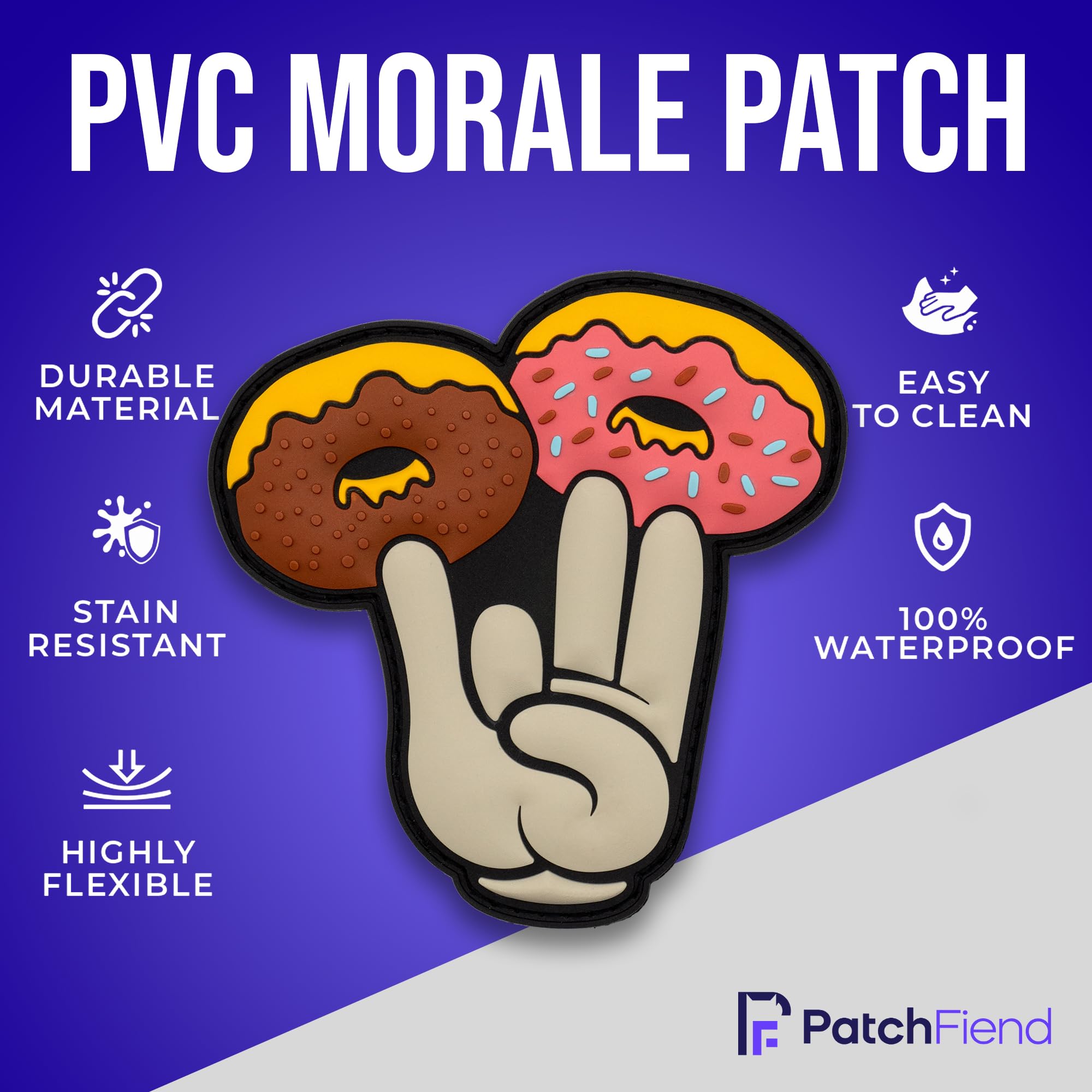 'Shocker Donuts' Funny PVC Patch: Custom Patches - Tactical Hook Backed Patch for Morale Patch Collectors, Military, Meme Lovers, The Shocker, Meme 3D PVC Patches Tactical