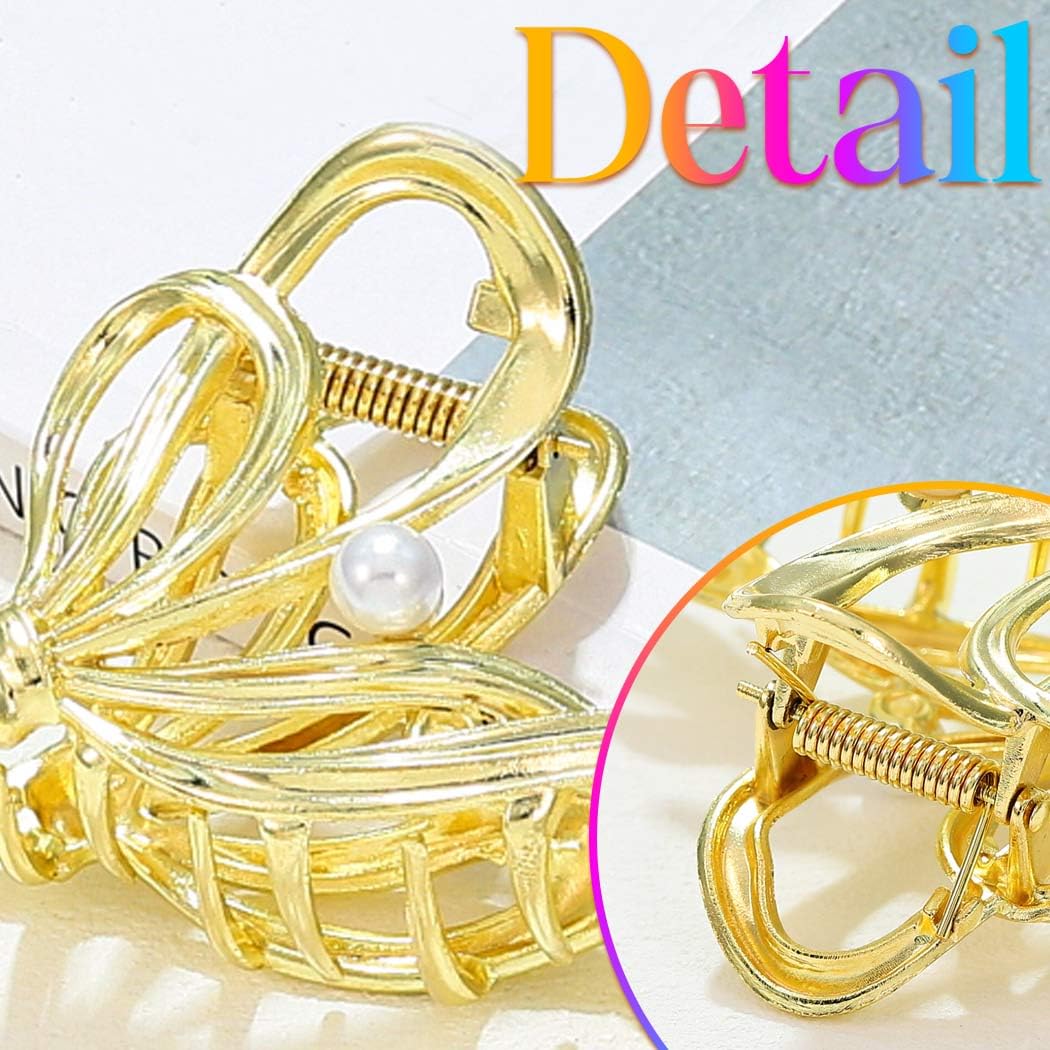 CAKURE Metal Hair Clips Bow Claw Clip Gold Hair Accessories for Women image 4