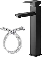 Torneira Banheiro Luxo Moderno Quadrada 1/4 Volta 304 Inox Aço Preta Bancada Pia Banheiro