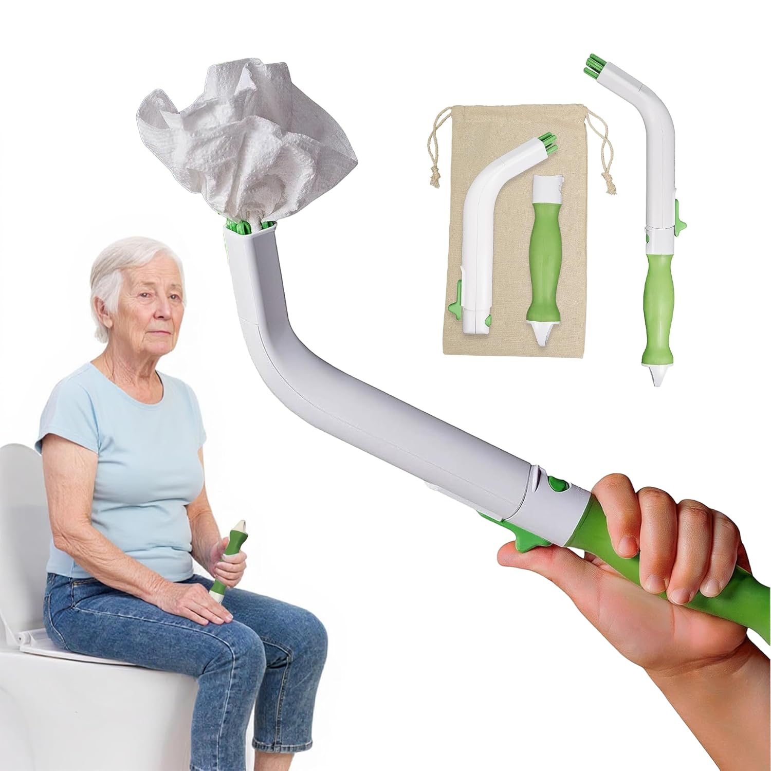 FreedomWand Multipurpose Toilet Aids - Wiping Aid Toileting for Women Men Butt Wiper Tool Toilet Assist Device and