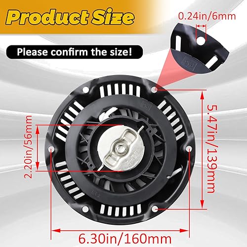 Miniatura 3 de WOTIAN Predator 212cc 196cc 225cc Recoil Starter Pull Start Generador Piezas para lavadora a presión, bombas de agua, piezas de mini bicicleta con