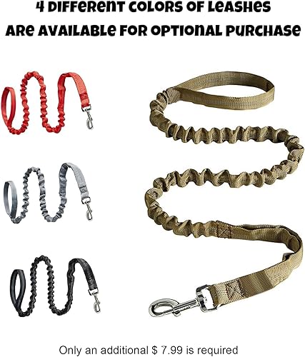 Miniatura 6 de Collar táctico de nailon personalizado para perro con asa, parches de con nombre, tira reflectante, forro suave, hebilla de metal de doble agujero