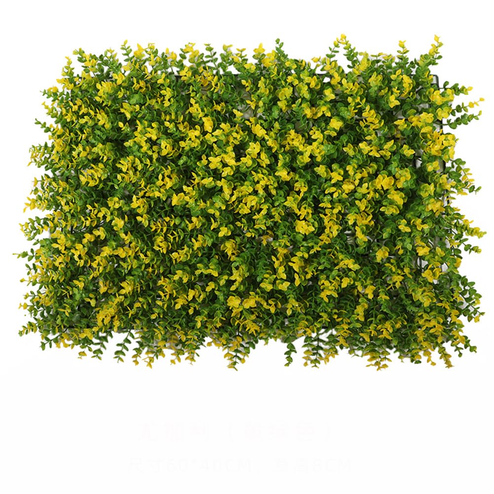 Warmiehomy Artificial Hedge Screening 40 x 60cm Fake Eucalyptus Plant Wall Panels Faux Living Plant Wall Panel Green Fence Privacy Screen for Indoor Outdoor Garden Home Wedding Office Decoration