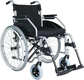 Cadeira De Rodas Alumínio Premium Dobrável 150kg Assento 40cm