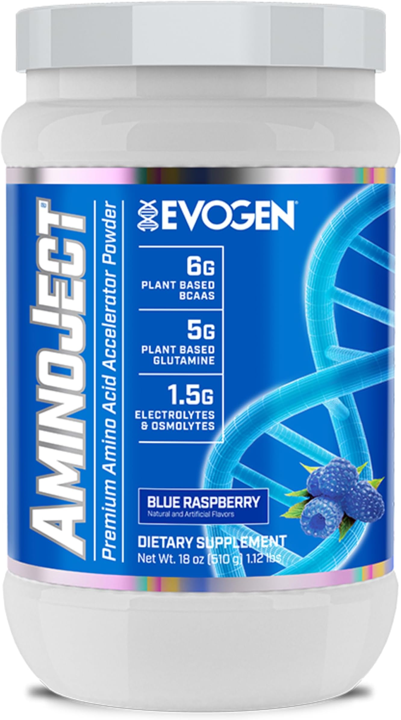 AminoJect - Premium BCAA Powder & EAA Recovery Formula with Electrolytes | Amino Acids Supplement for Muscle Growth, Hydration, & Recovery | Blue Raspberry | 30 Servings