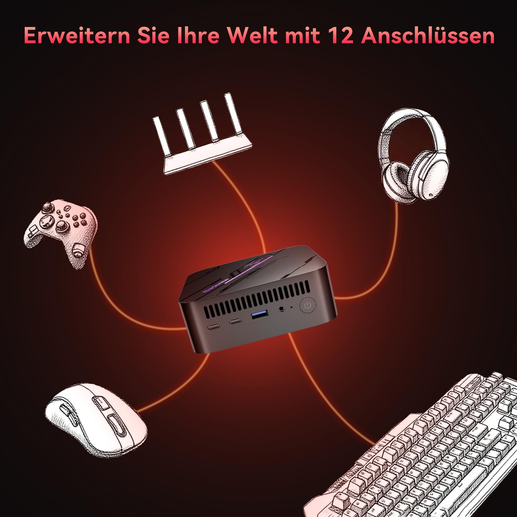 Blackview MP100 Mini PC Win 11 Pro, AMD Ryzen 5 7430U Computer, 16GB DDR4 512GB SSD Desktop PC, 4K 144Hz Triple Display, Office PC Rechner für Home Office & Business, Wi-Fi 6 & BT5.2, 3 Jahre Garantie