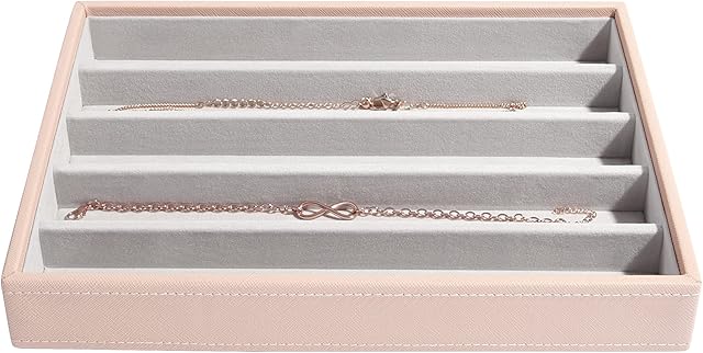 Stackers Blush Pink Classic Medium Jewellery Box Necklace Layer