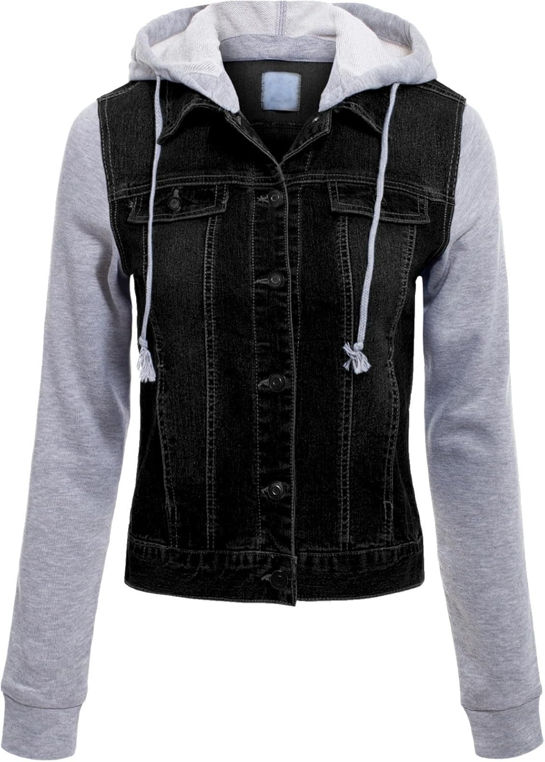 Design by Olivia Women's Classic Casual Hooded Denim Jacket