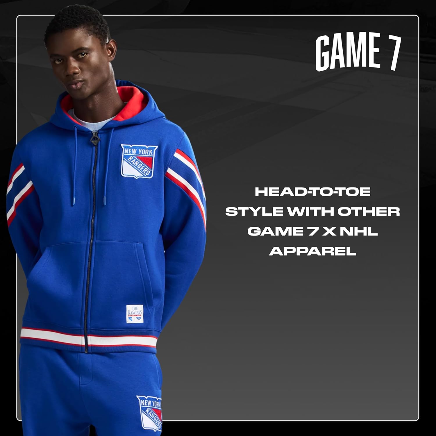 GAME 7 NHL mens X Nhl Men's Officially Licensed Long Sleeve Zip Up Hooded Fleece Sweatshirt - Image 7