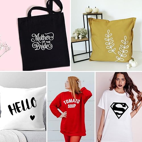 Miniatura 7 de HTVRONT Rollo de vinilo negro HTV de transferencia de calor negro  12 pulgadas x 10 pies, vinilo de poliuretano HTV para planchar en vinilo fácil de