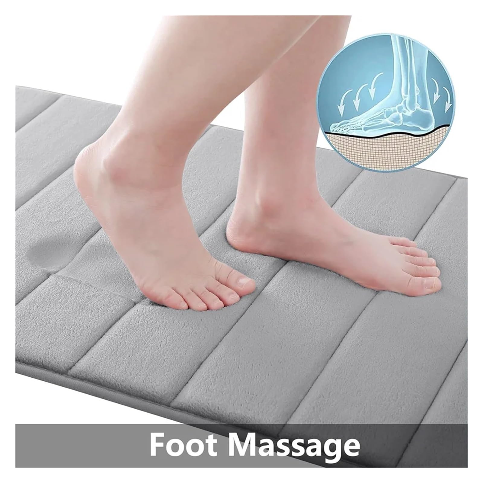 Badezimmermatte Absorbent Bathroom Mat Memory Foam Bathroom Rug Toilet Mat Bathroom Floor Mat Thick Soft Carpet Non-Slip Door Foot Rugs(Dark Grey,61x119cm(24x47 inch))