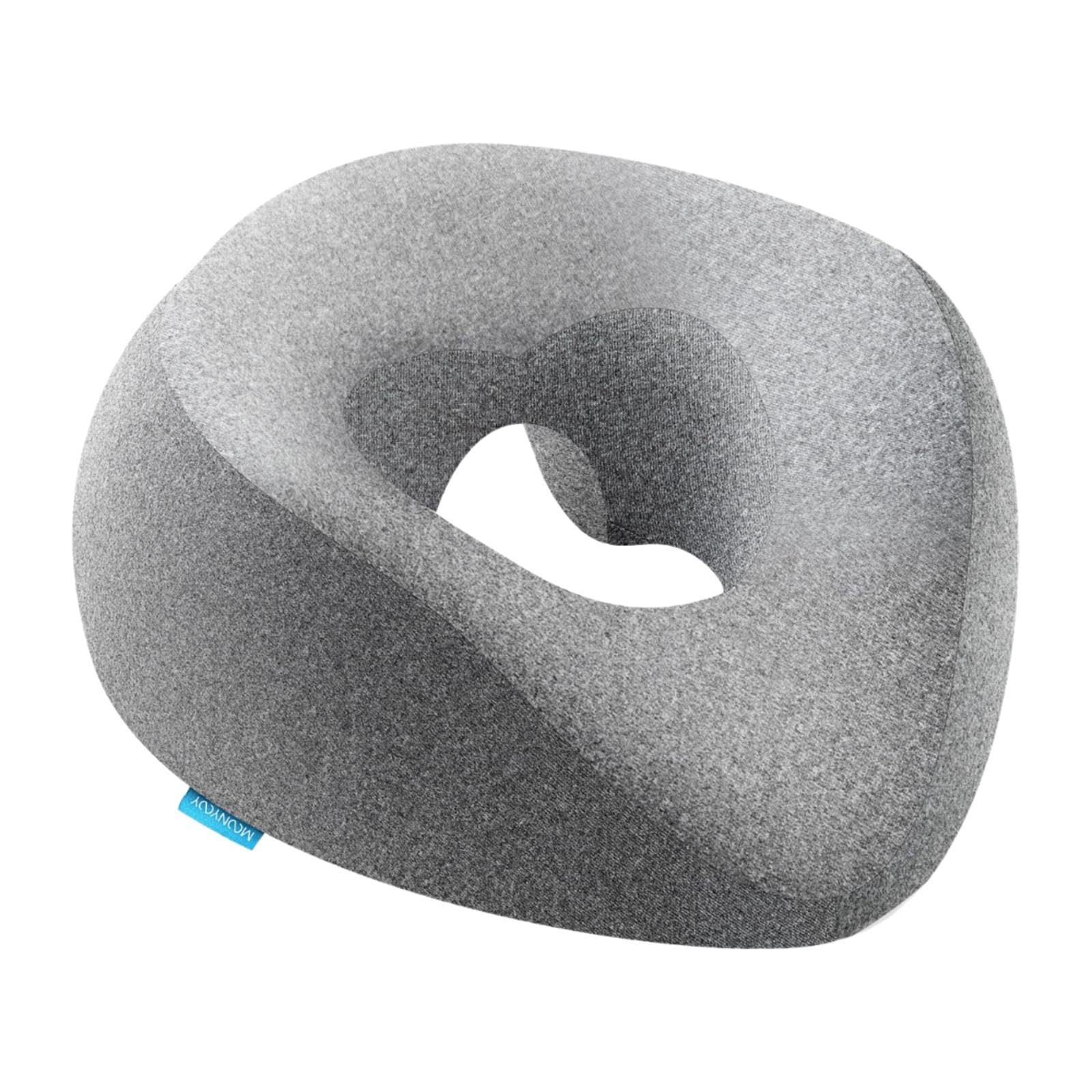 Oreiller mémoire de forme face down gris lavable pour adulte et massage à domicile