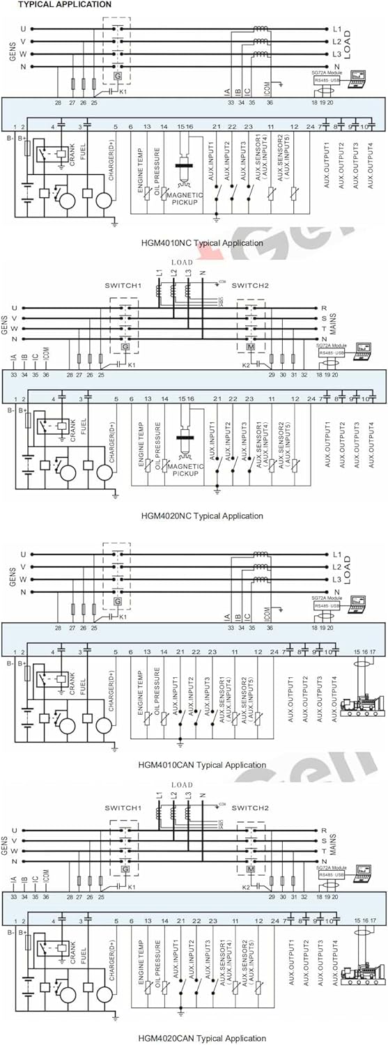 HGM4010CAN Generator Controller, 8 Languages Display + Single Unit Automation + Remote Signal Start +CANBUS