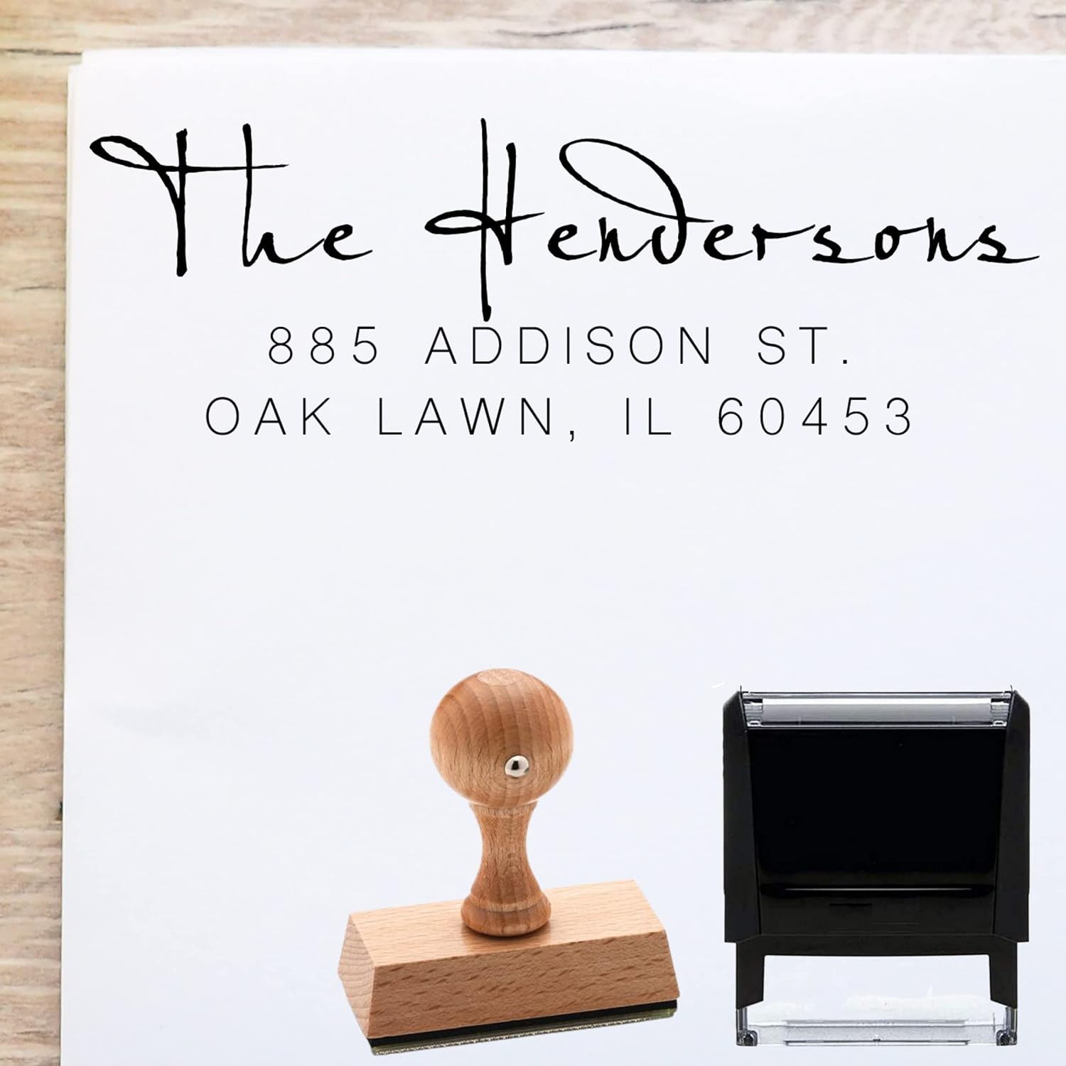 Custom Self Ink Return Address Stamp, Rubber Stamp, Self Inking Stamp (Calligraphy)