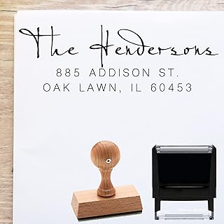 Custom Self Ink Return Address Stamp, Rubber Stamp, Self Inking Stamp (Calligraphy)