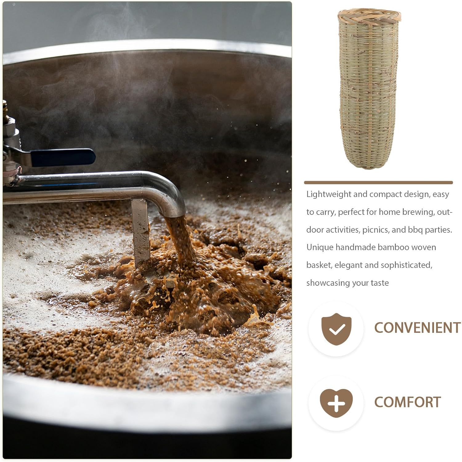 Wine Filter Basket for Spirits and Wine, Elegant Handwoven Strainer that Separates Spirits and Filters out Dregs, for Outdoor Activities and Entertaining Friends and Family
