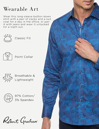 Robert Graham Men's Tourneau Long Sleeve Woven Button Down Shirt