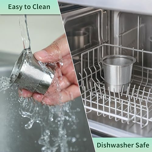 Miniatura 7 de Paquete de 2 cápsulas de café reutilizables de acero inoxidable para Keurig 1.0, cápsulas de café reutilizables K Cup y tazas K de metal para keurig