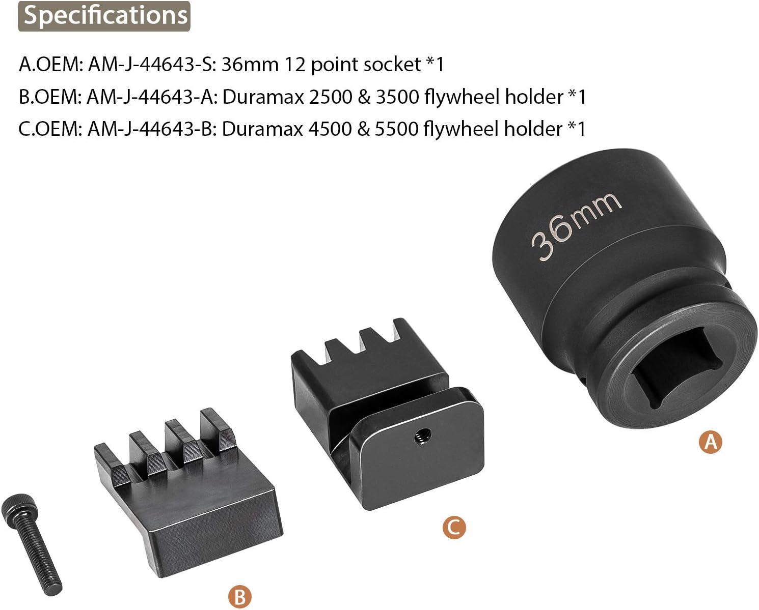 Yoursme 22100 Flywheel Locking Tool for 6.6L Duramax with 36mm 3/4'' Socket