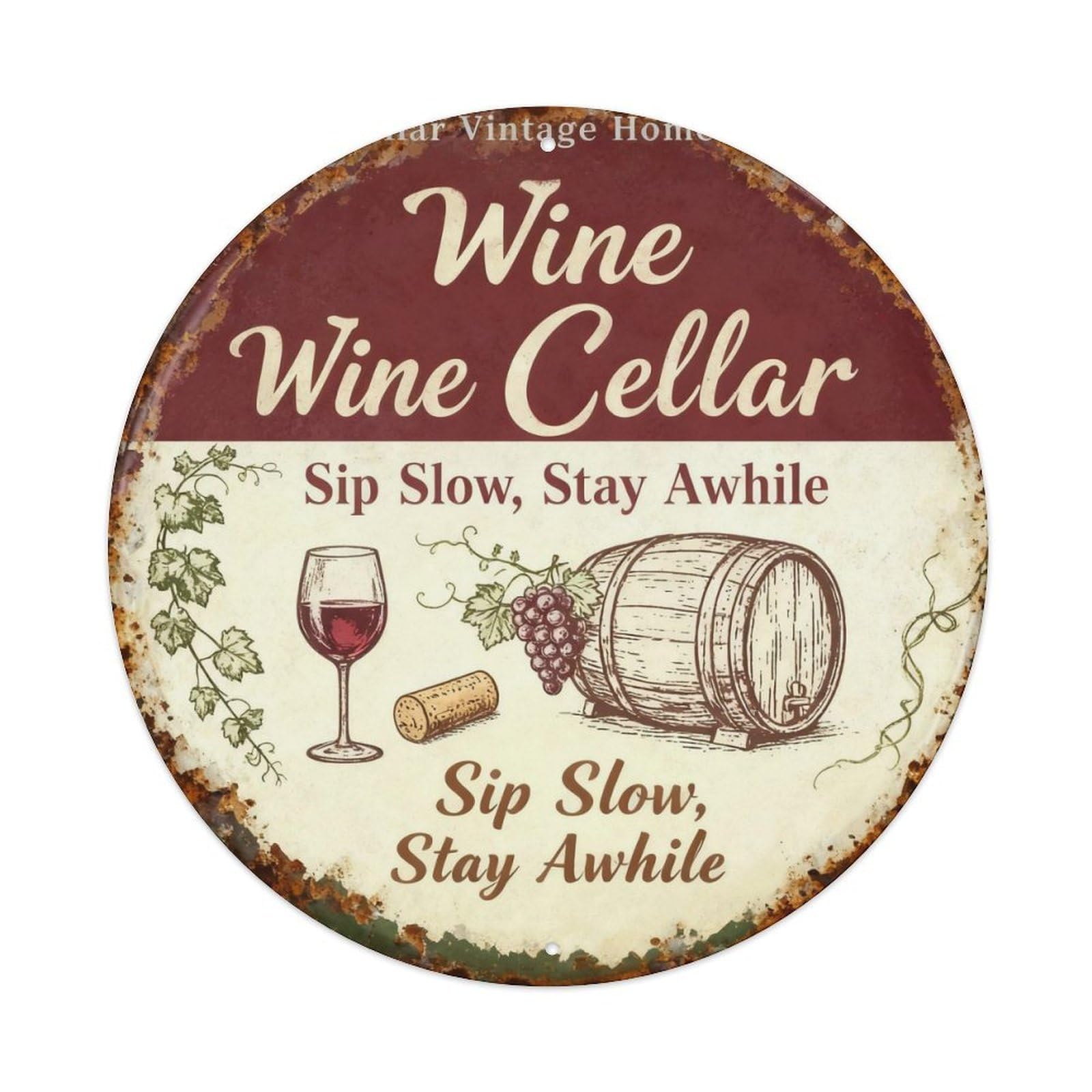 Wine Cellar Vintage Home Bar Decor Metal Tin Sign Plaque